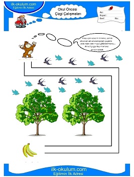 Çocuklar İçin Çizgi Çalışma Sayfaları 